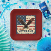American Eagle Honor Our Veterans Paper Plates Pappteller (Party)