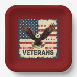 American Eagle Honor Our Veterans Paper Plates Pappteller