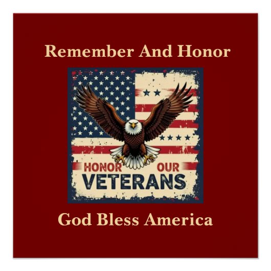 American Eagle Honor Our Veterans Poster (Vorderseite)