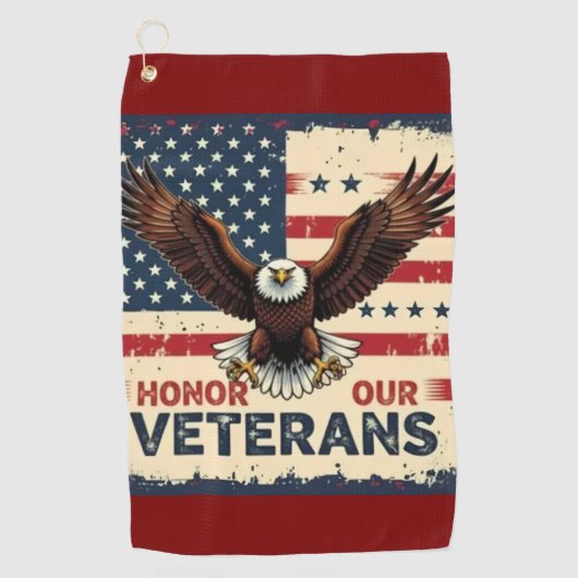  American Eagle Honor Our Vetrans Bath Towel Golfhandtuch (Vorderseite)