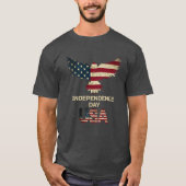 American Eagle Independence Day USA Flagge T-Shirt (Vorderseite)