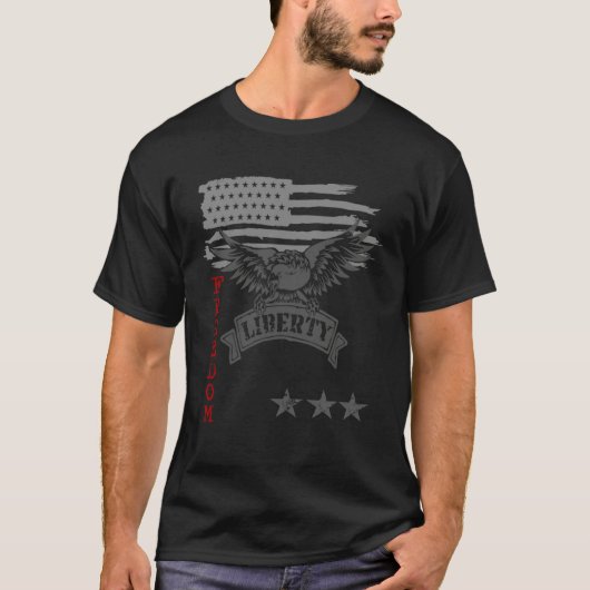 American Eagle Liberty Freedom Patriot Justice For T-Shirt (Vorderseite)