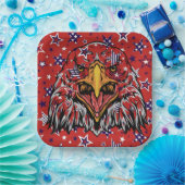 American Eagle mit Red Star Background Paper Plane Pappteller (Party)