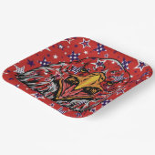 American Eagle mit Red Star Background Paper Plane Pappteller (Gewinkelt)