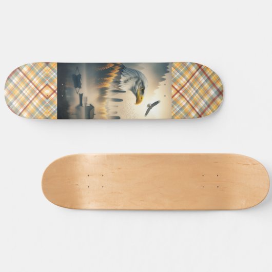 American Eagle Nature Plaid Skateboard (Horizontal)