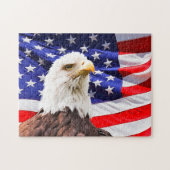American Eagle on Flag Puzzle (Horizontal)