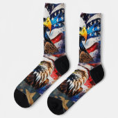 American Eagle Painting Socken (Linkes Detail)