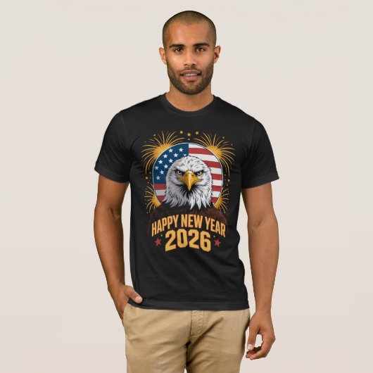 American Eagle Patriotic 2026 New Year T-Shirt (Vorne ganz)