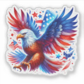 American Eagle Patriotic Design Red White Blue Aufkleber (Vorderseite)