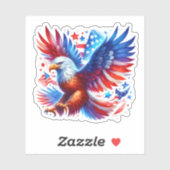 American Eagle Patriotic Design Red White Blue Aufkleber (Blatt)