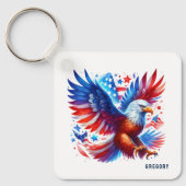 American Eagle Patriotic Design Red White Blue Schlüsselanhänger (Vorderseite)