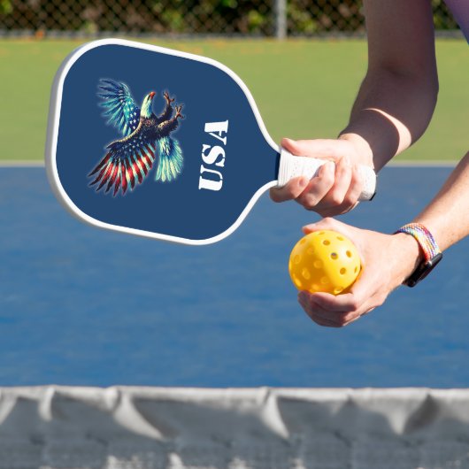 American Eagle Patriotic Flag Blau Pickleball Schläger (InSitu)