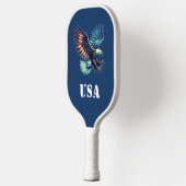 American Eagle Patriotic Flag Blau Pickleball Schläger (Links)