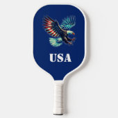 American Eagle Patriotic Flag Blau Pickleball Schläger (Rückseite)