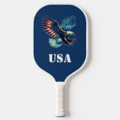 American Eagle Patriotic Flag Blau Pickleball Schläger (Vorderseite)