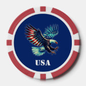 American Eagle Patriotic Flag Blau Pokerchips (Vorderseite)