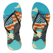 American Eagle Pixel Art Flip Flops Badesandalen (Fußbett)