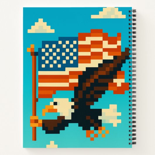 American Eagle Pixel Art Notebook Notizblock (Rückseite)