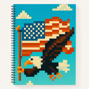 American Eagle Pixel Art Notebook Notizblock