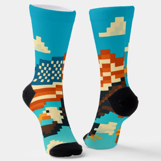American Eagle Pixel Art Socks Socken (Gewinkelt)