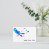 *~* American Eagle Red White and Blue USA Flag Visitenkarte (Stehend Vorderseite)