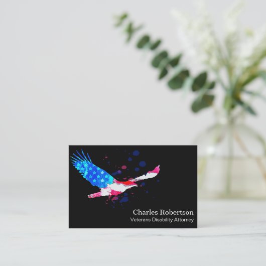 ** American Eagle Red White Blue USA Flag Visitenkarte (Stehend Vorderseite)