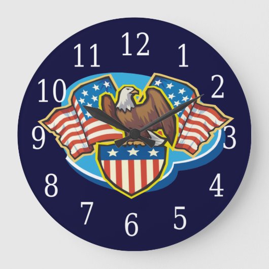 American Eagle Round Clock Große Wanduhr (Vorderseite)