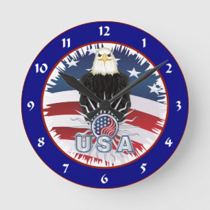 American Eagle Runde Wanduhr