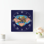 American Eagle Square Roman Numerals Clock Quadratische Wanduhr (Zuhause)
