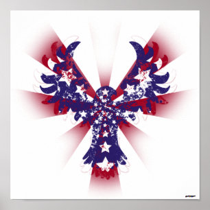 American Eagle Sterne und Streifen Poster