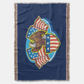 American Eagle Throw Blanket Decke (Vorderseite Vertikal)