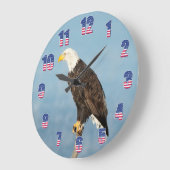 American Eagle US Flagge Große Wanduhr (Winkel)