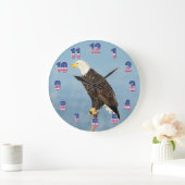 American Eagle US Flagge Große Wanduhr (Zuhause)