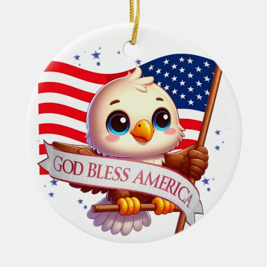 American Eagle USA Flag Gift for Patriot 🦅🇺🇸 Keramik Ornament (Vorne)