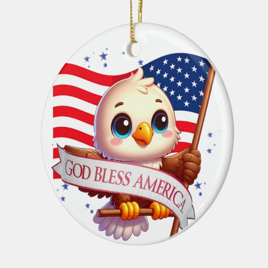 American Eagle USA Flag Gift for Patriot 🦅🇺🇸 Keramik Ornament (Links)
