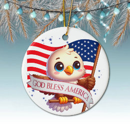 American Eagle USA Flag Gift for Patriot 🦅🇺🇸  Keramik Ornament