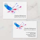 *~* American Eagle USA Red White and Blue Flag Visitenkarte (Vorne/Hinten)