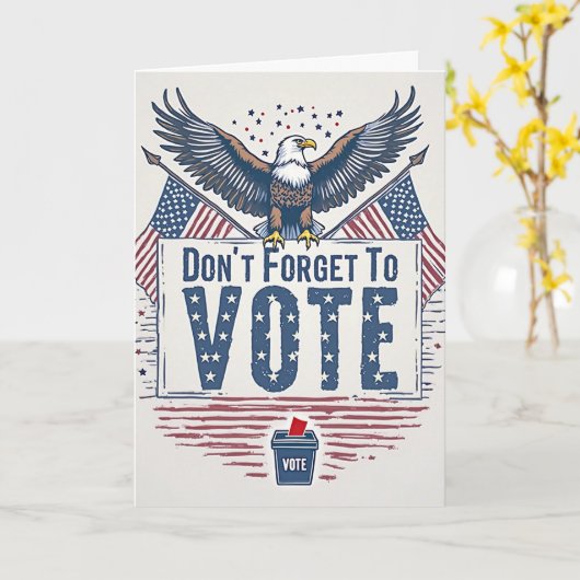 American Eagle Vote Reminder Karte (Gelbe Blume)