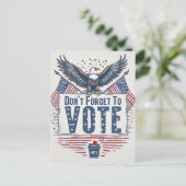 American Eagle Vote Reminder Postkarte (Stehend Vorderseite)