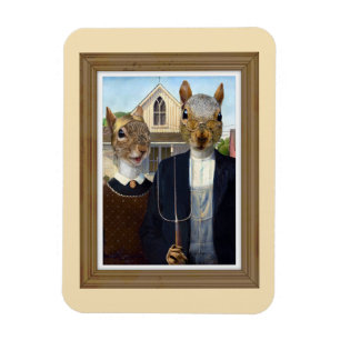 American Eichhörnchen Gothic - lustig Magnet