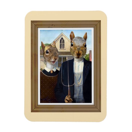 American Eichhörnchen Gothic - lustig Magnet (Vertikal)
