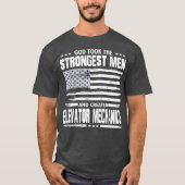 American Elevator Mechanic Art Gewerkschaft Worker T-Shirt (Vorderseite)