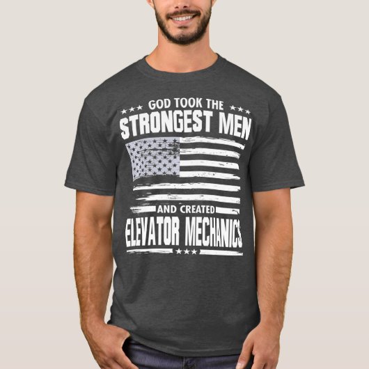 American Elevator Mechanic Art Gewerkschaft Worker T-Shirt (Vorderseite)