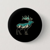 American Elk Lover Dad Retro Hunting Button (Vorderseite)