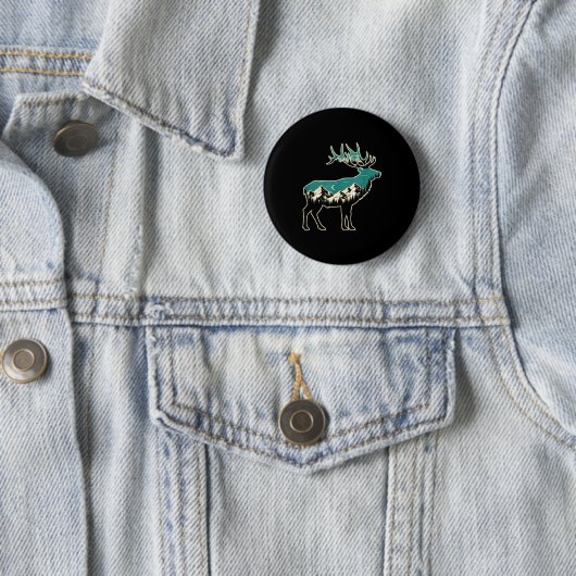 American Elk Lover Dad Retro Hunting Button (Beispiel)