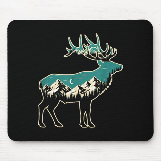 American Elk Lover Dad Retro Hunting Mousepad (Vorne)