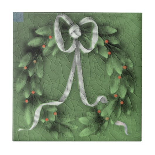 American Encausa Green Wreath Imitats Relief Repro Fliese (Vorderseite)