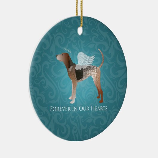 American English Coonhound Angel Pet Memorial Keramik Ornament (Rechts)