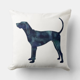 American English Coonhound Black Silhouette Kissen