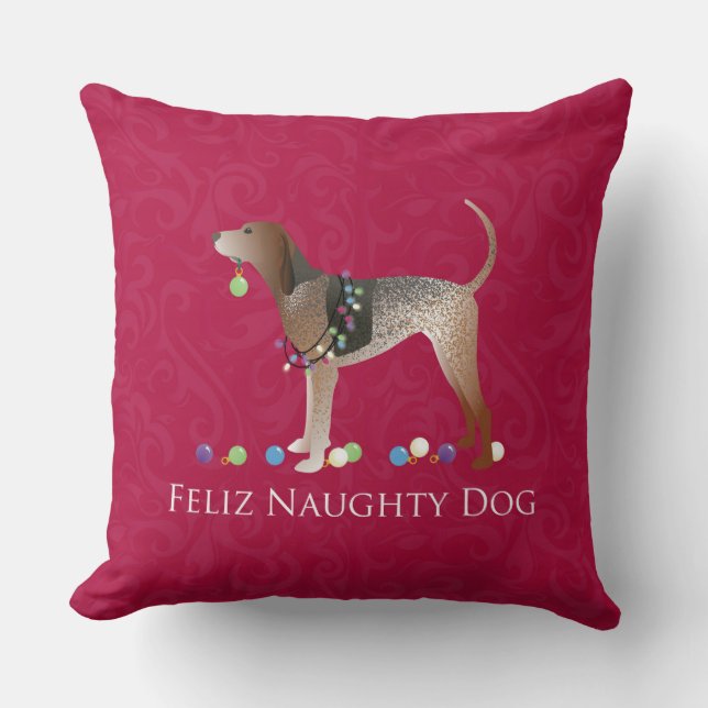 American English Coonhound Christmas Kissen (Vorderseite)